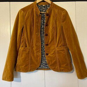 Boden Woman Mustard Velvet Blazer Size 4